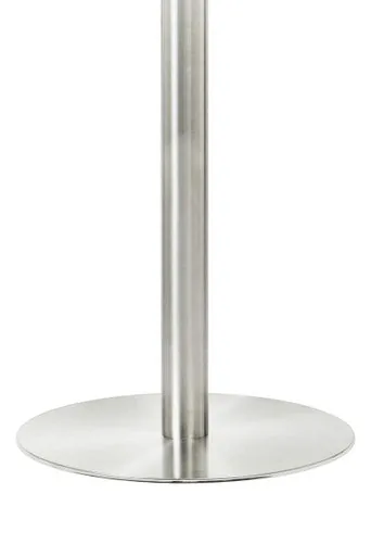 Clear Glass Round Dining Table With Silver Metal Base, Metropolitan