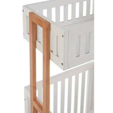 Nostra 2 Tier Storage Trolley Bamboo White Modern