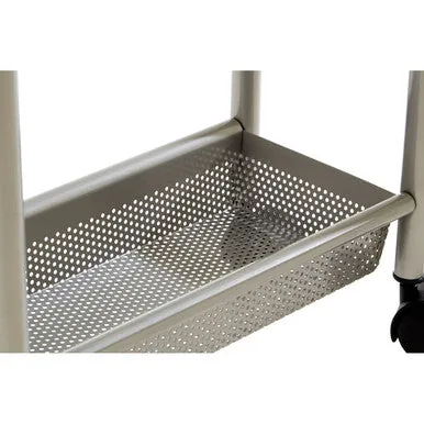 Dara 4 Tier Silver Metal Trolley With Basket