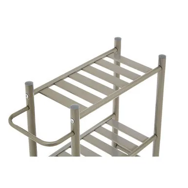 Dara 4 Tier Silver Metal Trolley With Basket