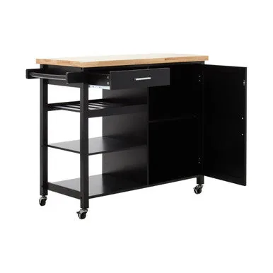 Frankfurt Black Kitchen Trolley