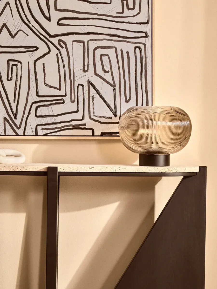 Enola Large Ribbed Smoked Glass Table Lamp
