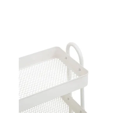 Acero Three Tier White Metal Trolley