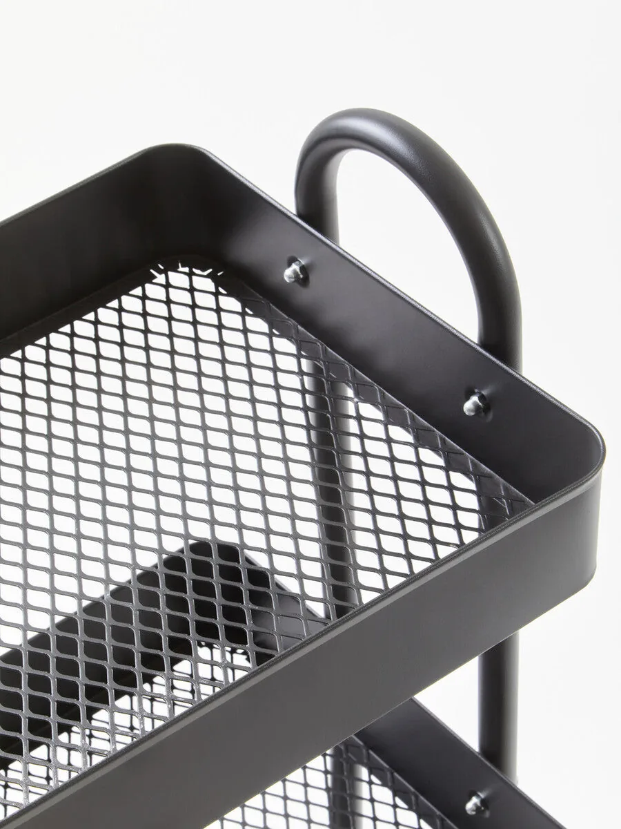Acero Three Tier Black Metal Trolley