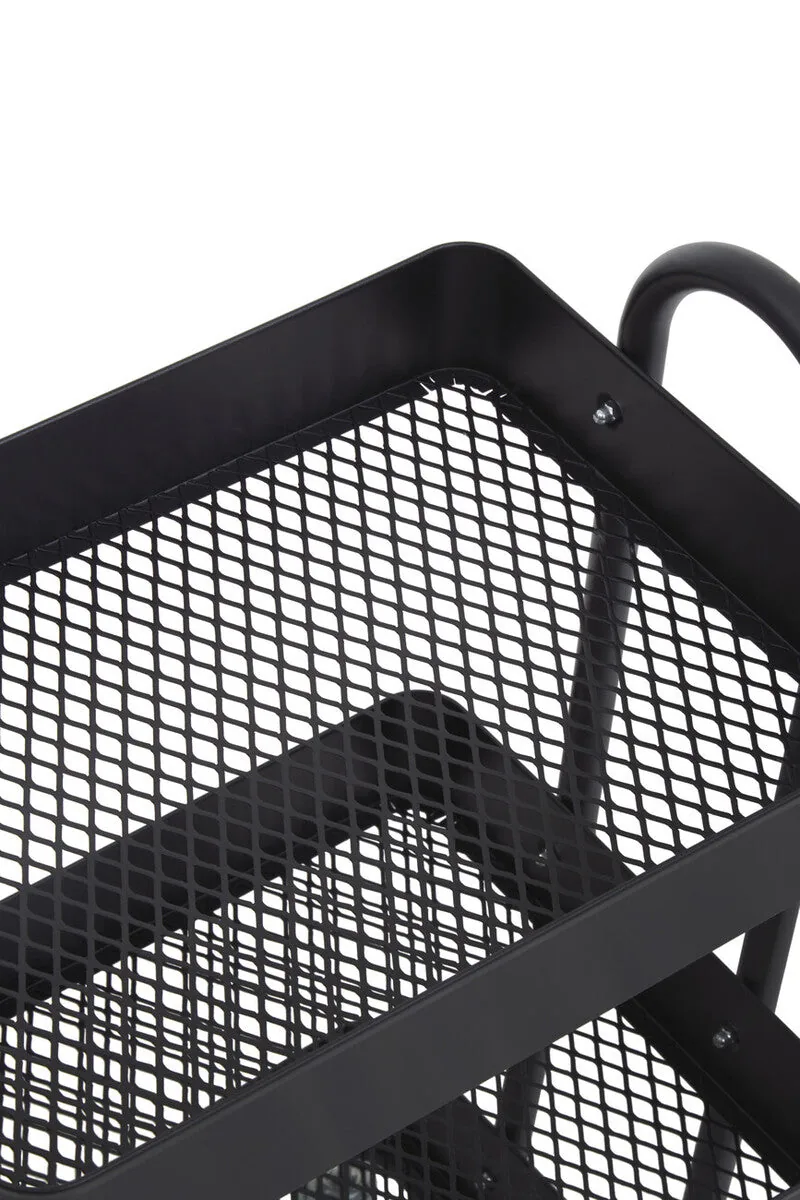 Acero Three Tier Black Metal Trolley