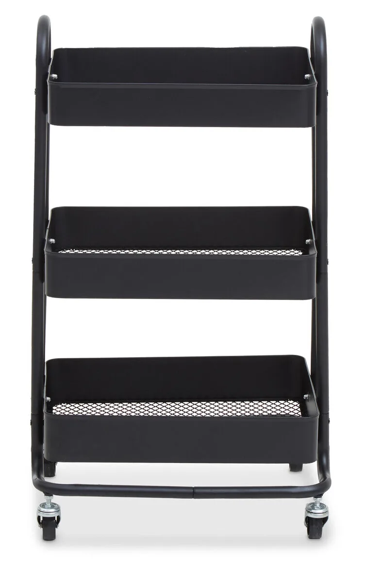Acero Three Tier Black Metal Trolley