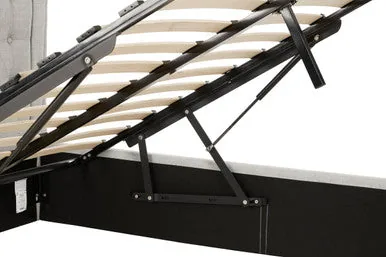 Edison Light Grey Ottoman Double Bed