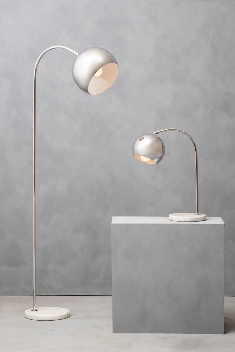 Karter Floor Chrome Floor Lamp With White Base