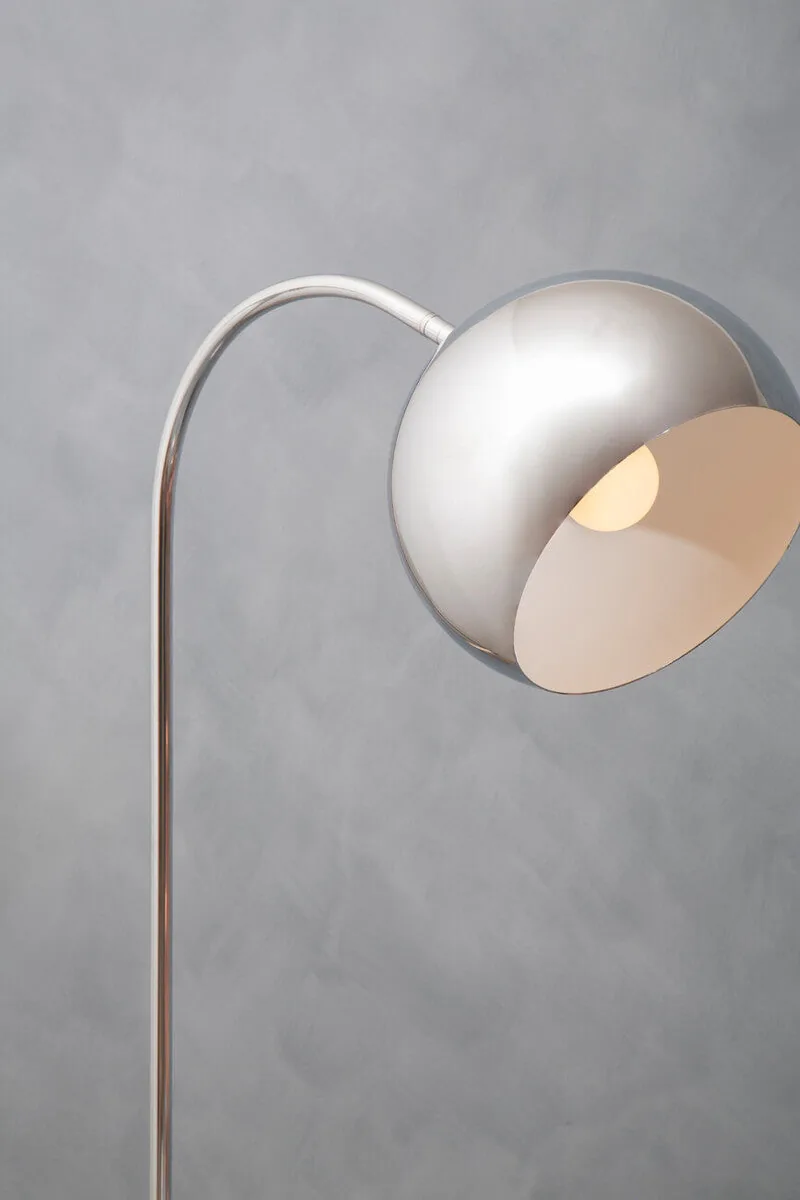 Karter Floor Chrome Floor Lamp With White Base