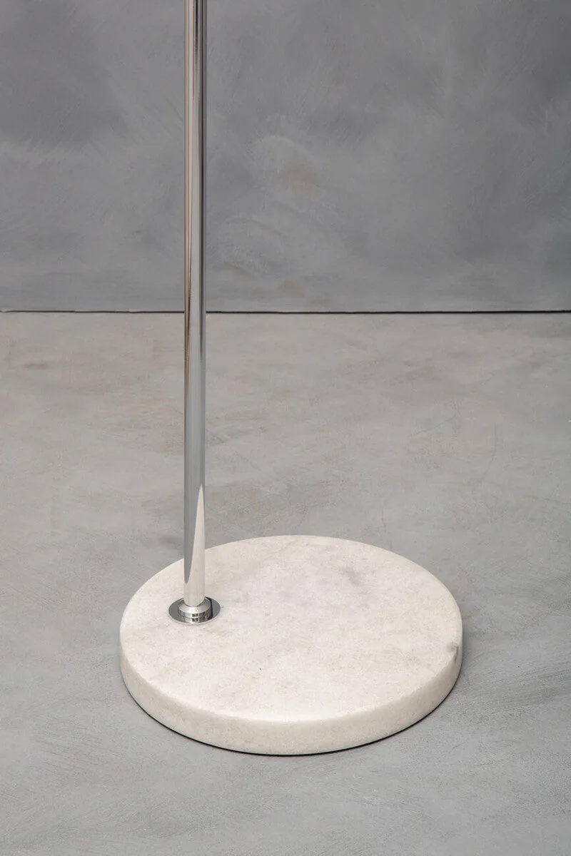 Karter Floor Chrome Floor Lamp With White Base