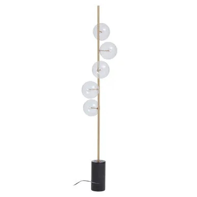 Abira Five Bulb Black Marble Base Floor Lamp
