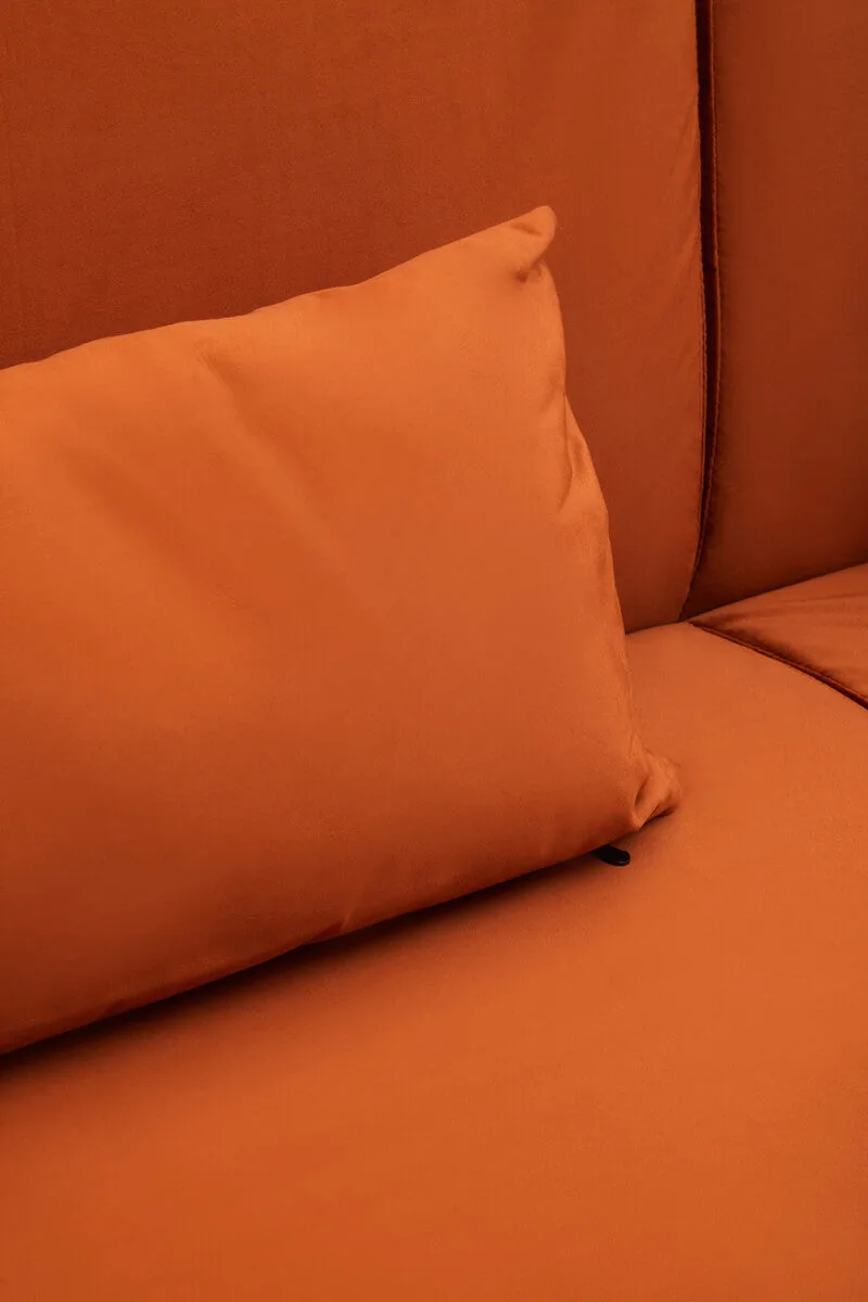 Burnt Orange Velvet Sofa Bed, Hatton