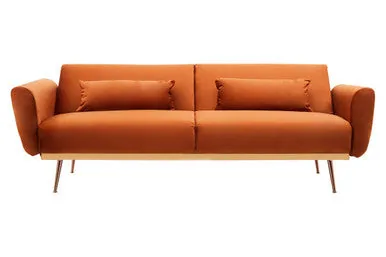 Burnt Orange Velvet Sofa Bed, Hatton