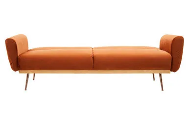 Burnt Orange Velvet Sofa Bed, Hatton
