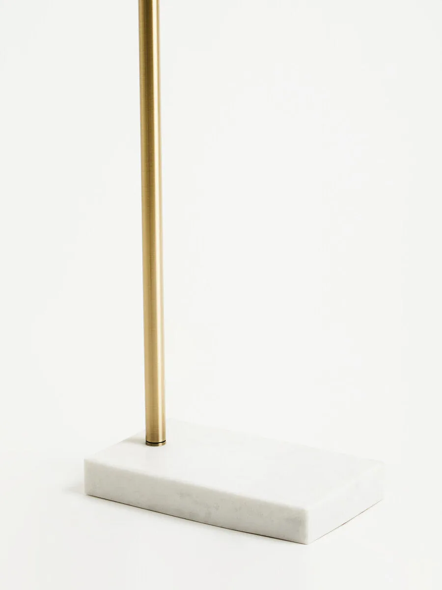 Equipoise Black & Brass Floor Lamp With Marble Base