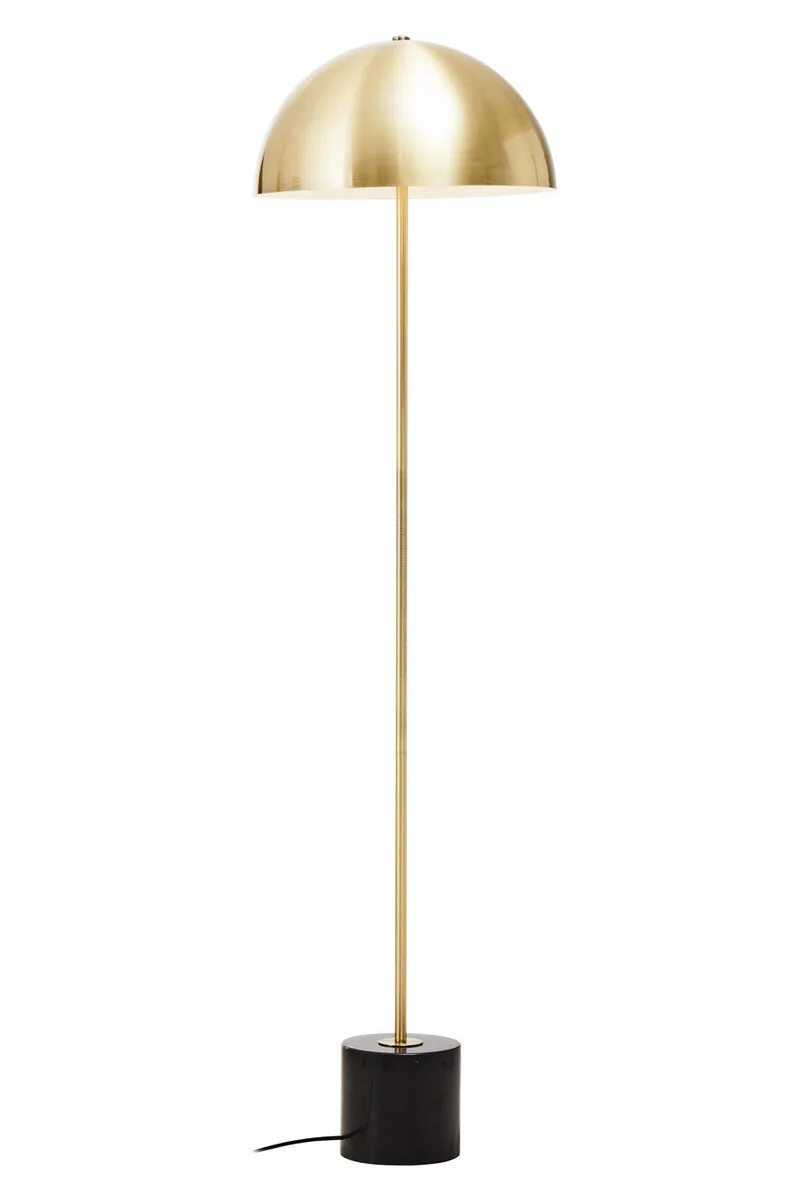 Murdoch Brushed Brass Floor Lamp With Black Marble Base