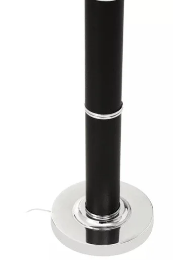 Hanah Black Snake Leather Floor Lamp With Chrome Base & Black Shade