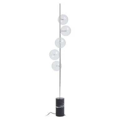 Abira Nickel & Black Marble Floor Lamp