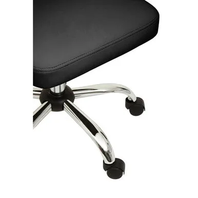 Brent Ribbed Black & Chrome Home Office Chair
