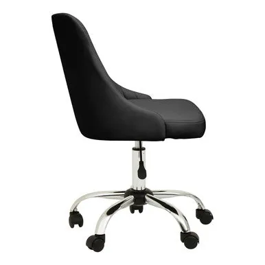 Brent Ribbed Black & Chrome Home Office Chair