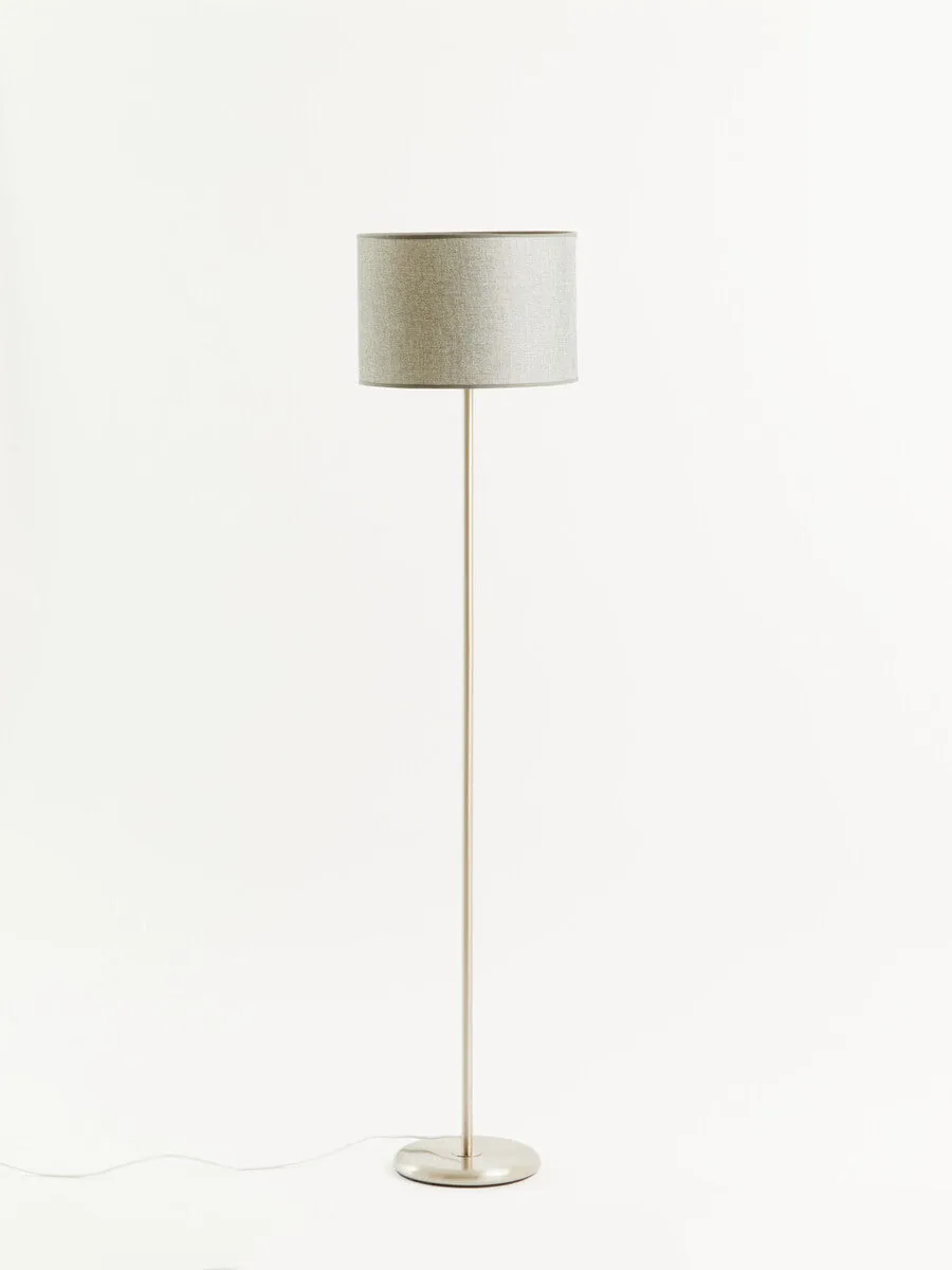 Forma Chrome Floor Lamp With Cream Shade
