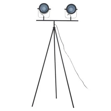 Stockholm Two Spotlight Matte Black Tripod Floor Lamp