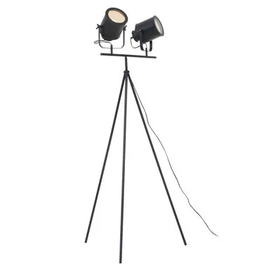Stockholm Two Spotlight Matte Black Tripod Floor Lamp