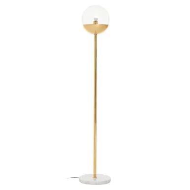 Revive Gold Metal Floor Lamp With White Marble Base