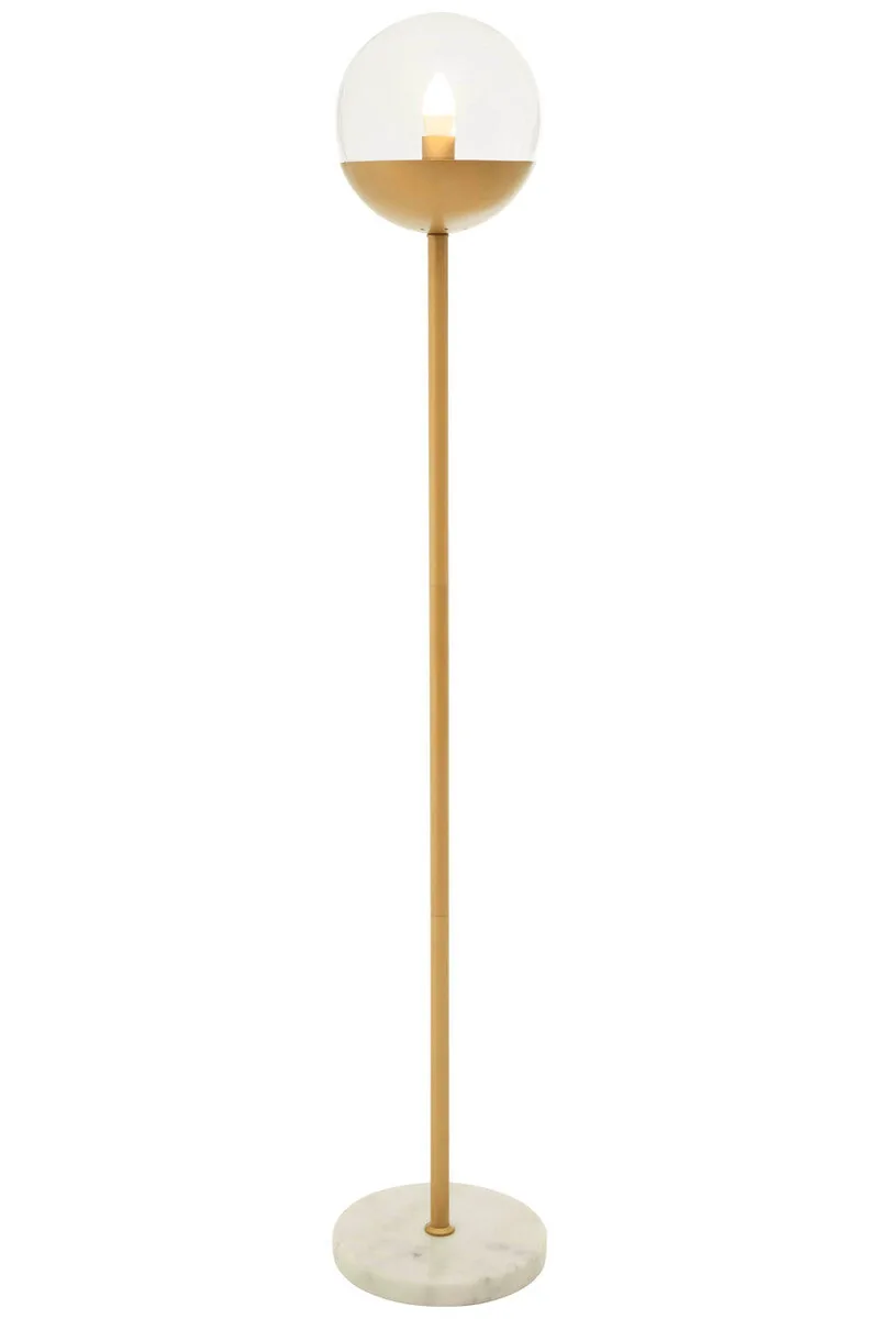 Revive Gold Metal Floor Lamp With White Marble Base