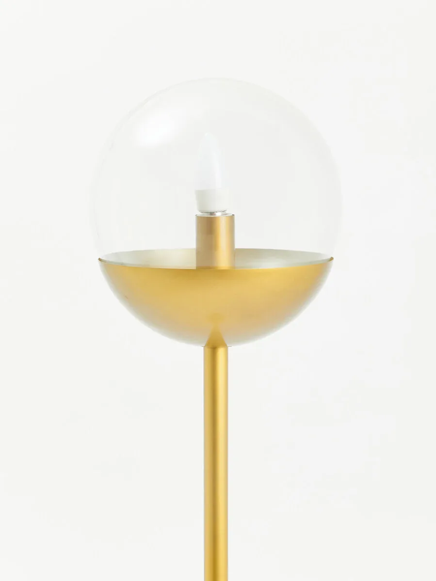 Revive Gold Metal Floor Lamp With White Marble Base