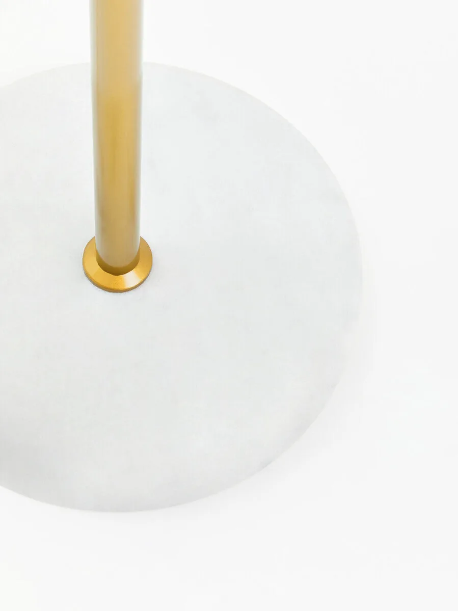 Revive Gold Metal Floor Lamp With White Marble Base
