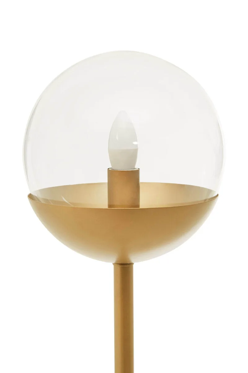 Revive Gold Metal Floor Lamp With White Marble Base