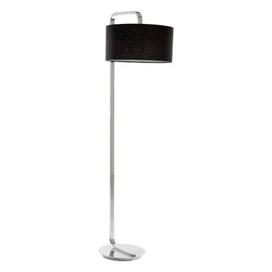 Leyna Floor Lamp With Black Fabric Shade