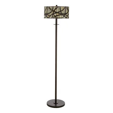 Waldorf Branch Leather Grey Floor Lamp