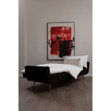 Black Velvet Sofa Bed, Hayton