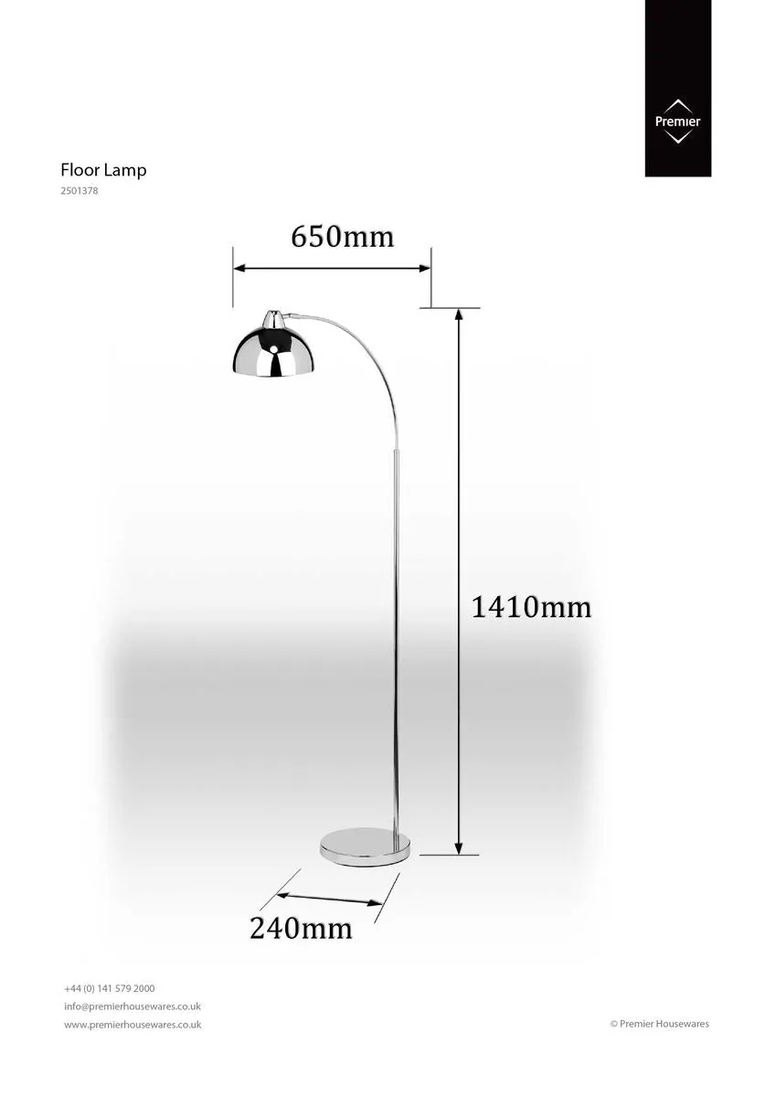 Calle Chrome Metal Floor Lamp