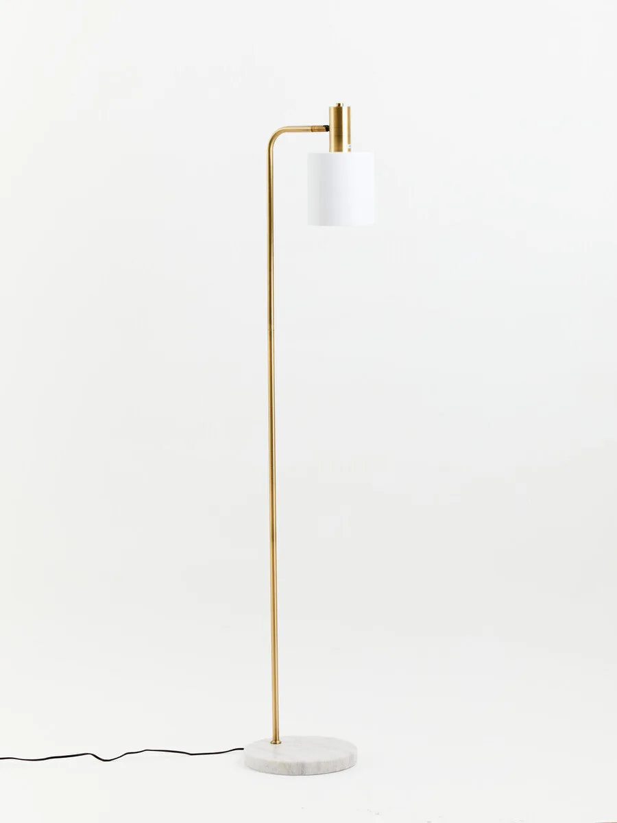 Newton White Marble & Gold Floor Lamp