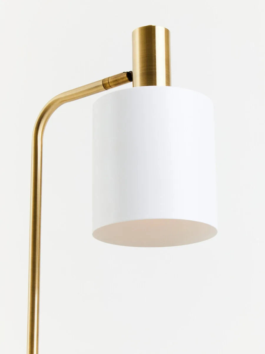 Newton White Marble & Gold Floor Lamp