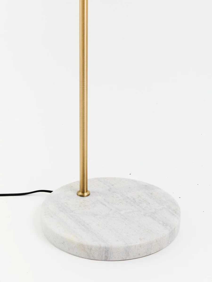 Newton White Marble & Gold Floor Lamp