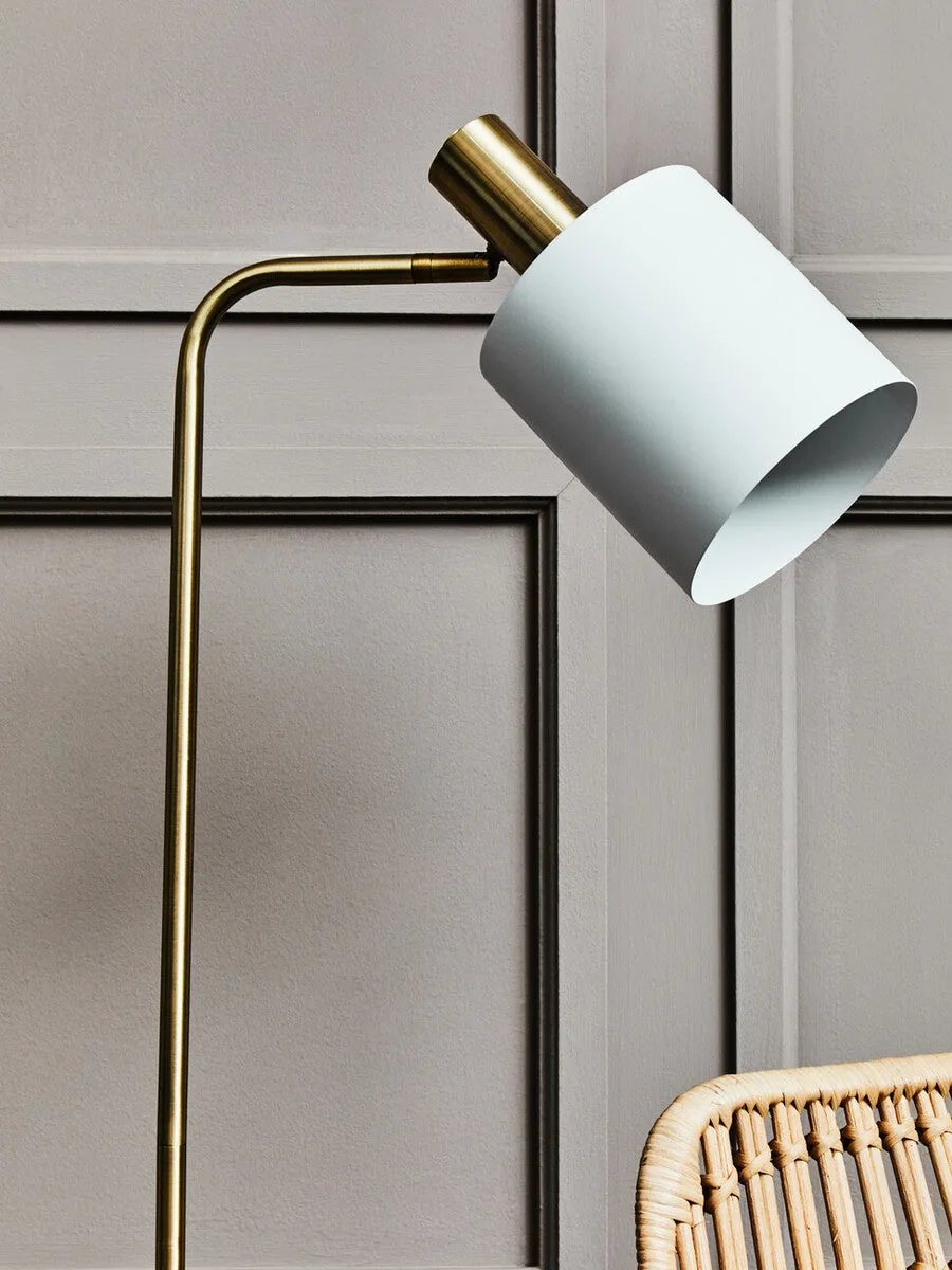 Newton White Marble & Gold Floor Lamp