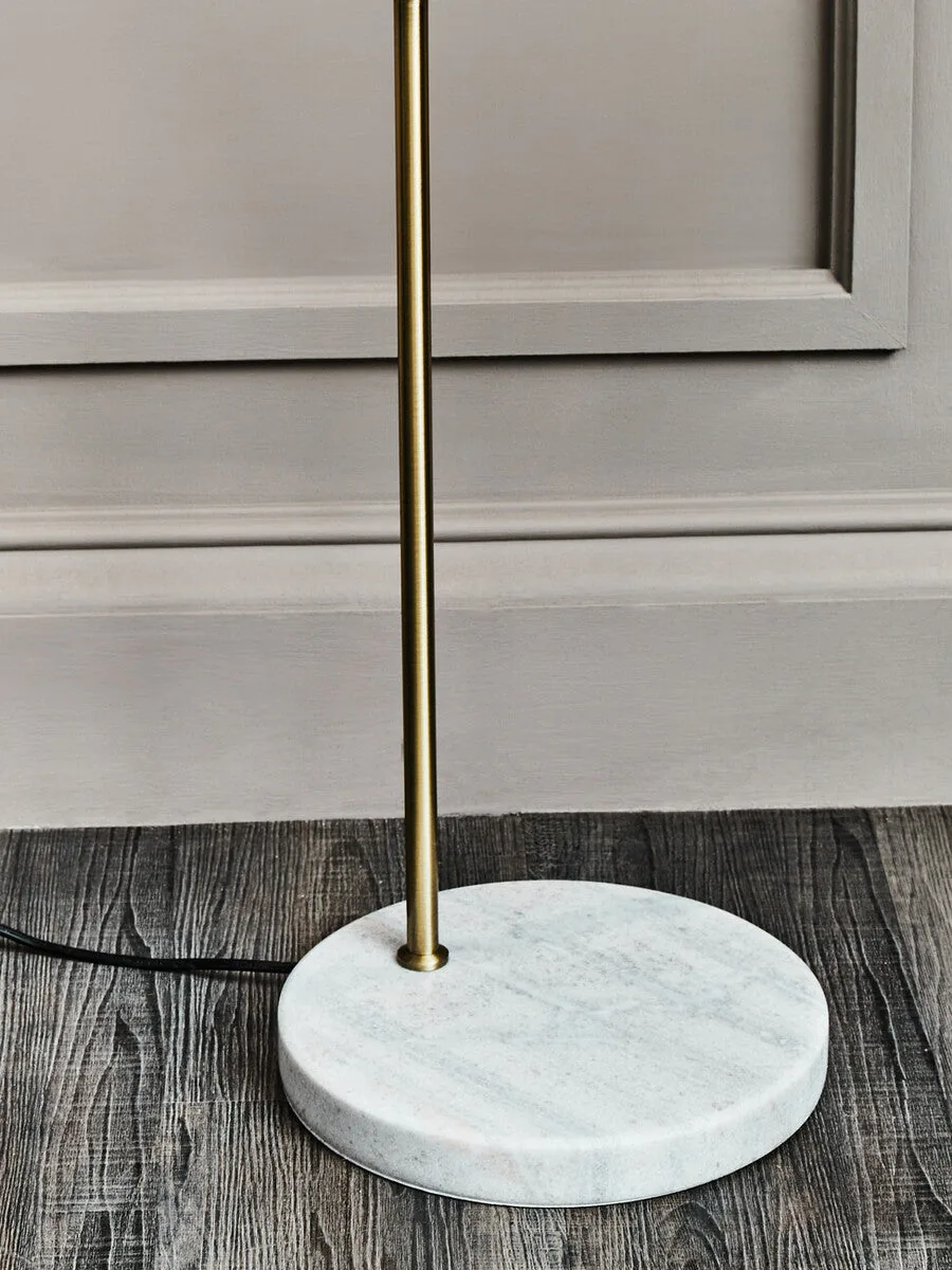 Newton White Marble & Gold Floor Lamp