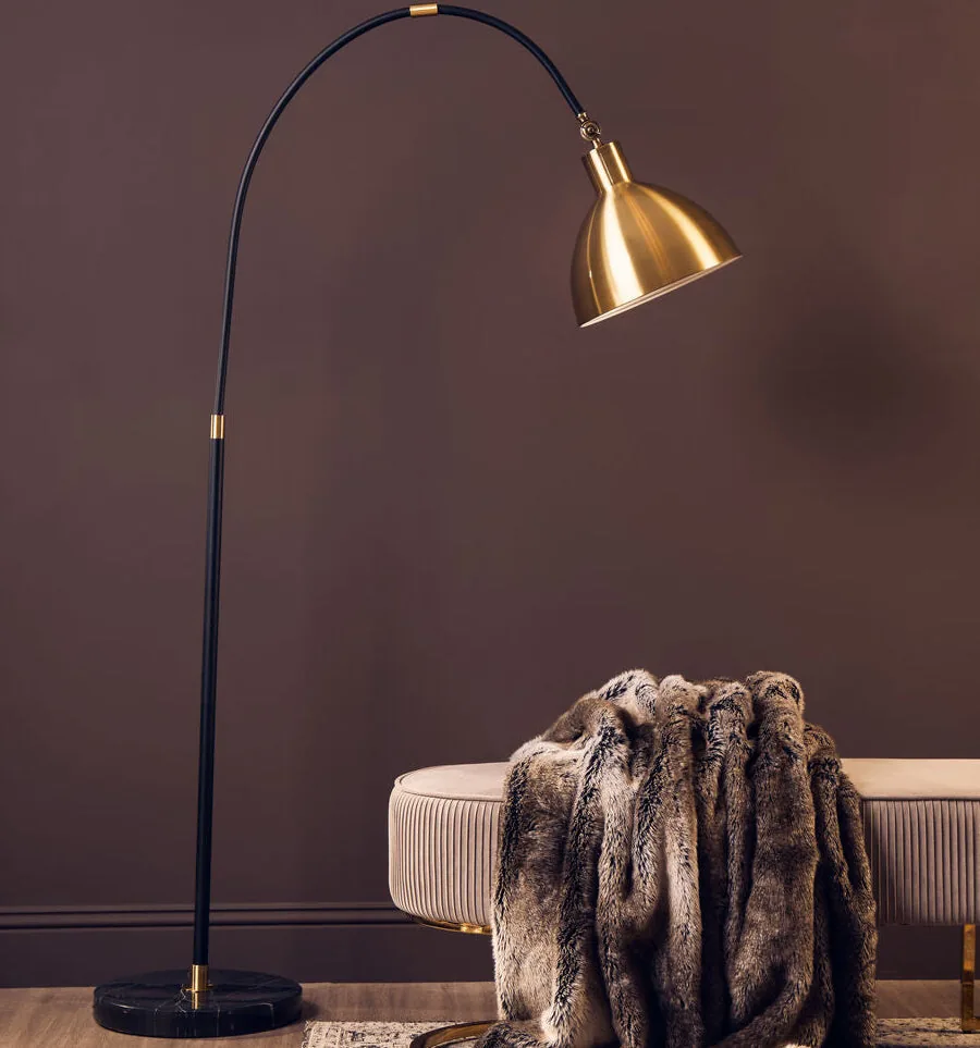 Newton Gold Metal Shade Floor Lamp