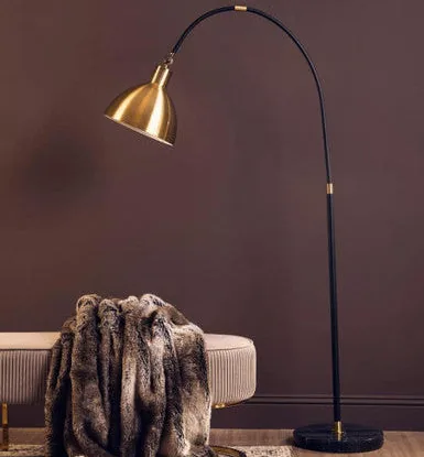 Newton Gold Metal Shade Floor Lamp