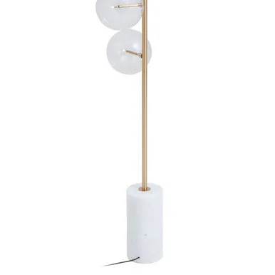 Abira Five Bulb White Marble Base Floor Lamp