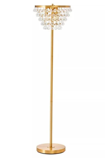 Hutchinson Clear Crystal Floor Lamp With Gold Metal