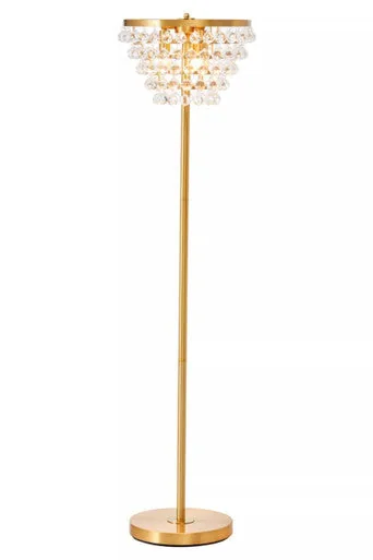 Hutchinson Clear Crystal Floor Lamp With Gold Metal