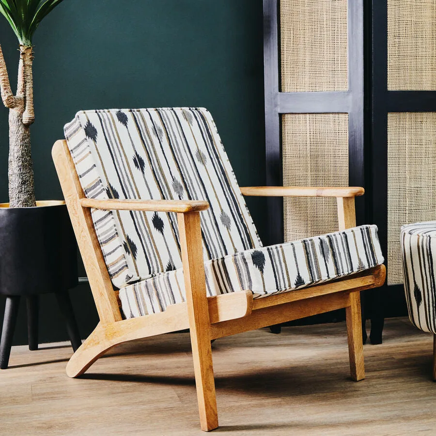 Cefena Armchair With Angular Arms