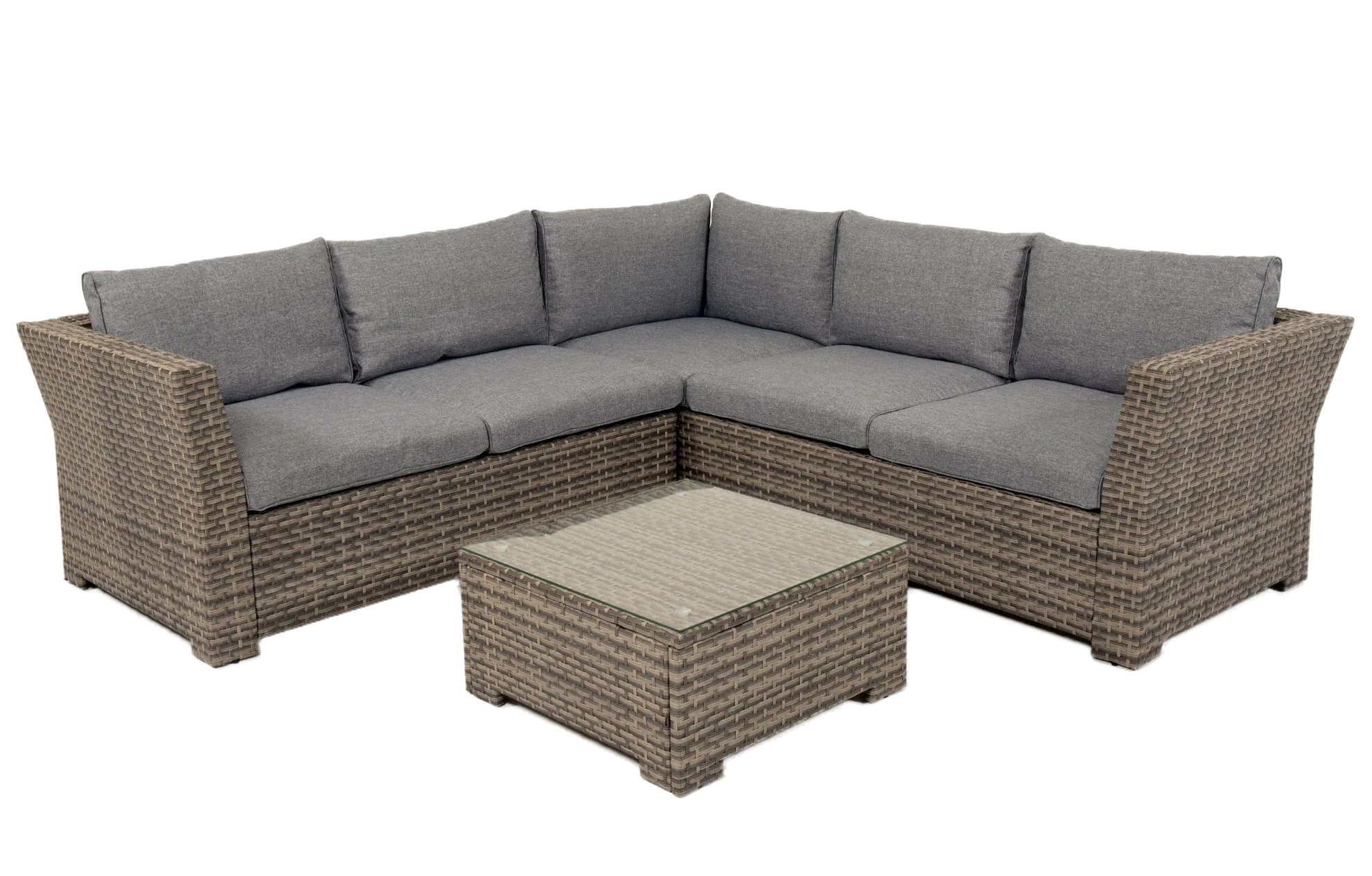 Chesterton Grey 5 Seater Polyrattan Corner Garden Sofa Set