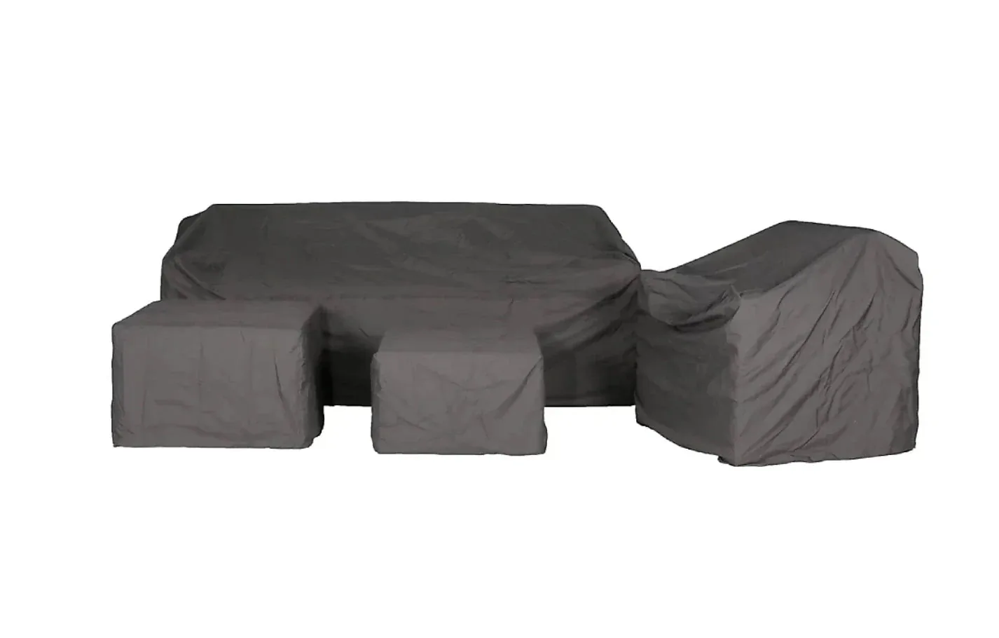Marbella Grey 5-Seater Garden Sofa Set with Ottoman and Cover Bundle