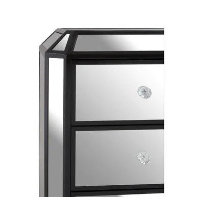 Tiffany 3 Drawer Mirrored Chest Glass Natural Glamorous